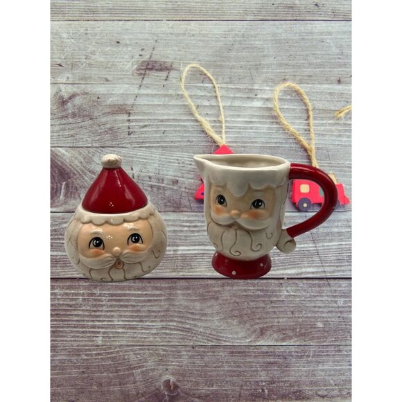 Johanna Parker Santa Sugar and Creamer Christmas Set - Picture 1 of 2